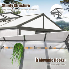[06X08FT] Heavy Duty Outdoor Polycarbonate Greenhouse With Fully Automatic Temperature Control Vent (SAK51892)