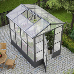 [06X08FT] Heavy Duty Outdoor Polycarbonate Greenhouse With Fully Automatic Temperature Control Vent (SAK51892)