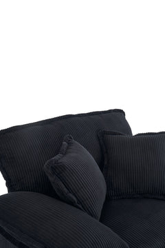 56.3 Inch Corduroy single sofa With  2 toss pillows and a ottoman ,Comfy Sofa- Deep Seat Couch for Living Room