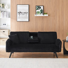 Minimalist style, straight-line corduroy sofa suitable for sitting and lying in the living room and bedroom