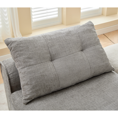 [NEW ARRIVED] [VIDEO PROVIDED]Modular Sofa,No Armrests,At will DIY, Chenille Fabric,Neck Pillow-Back Lounge Sofa Chair,Reading Nook, or Apartment Living, Lumbar Pillow,2 Seats,Upholster ,Light Gray