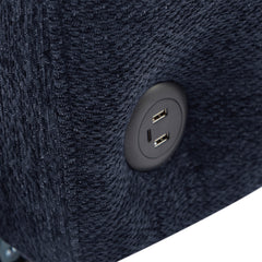 Modern Loveseat Sofa Pull-out Bed with Adjustable Backrest, USB Ports, Lumbar Pillows, Blue Chenille, 52.8'