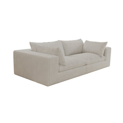 39.8' Cloud Sofa,Corduroy Fabric,Deep Seat Couches,Double-layer design,Removable  Cushion,No Assembly, DIY Combination for Living room, Bedroom,Conference room ,Apartment,White
