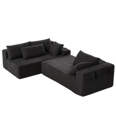 Modern Chenille Upholstered Sectional Sofa Couch Set,Modular 108' L Shaped Sectional Living Room Sofa Set With 6 Pillows,Free Combination Sofa Couch for Living Room,Bedroom(Left Chaise)W834P240009