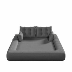Human Dog Bed, Lazy Sofa Couch, 78.7 ' Multi-Functional Foldable Sofa Bed, 3-in-1 Teddy Fabric Foam-Filled Sleeper Sofa Bed for Living Room,Guest Bed,Playroom,Grey