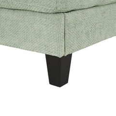Modern Chaise Lounge Sofa Bed with Adjustable Backrest and LED Light Strip, Green Chenille Upholstered, 57.1 Inches