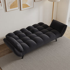 74 'black sofa Soft two armrests throw pillow pillow comfortable fit apartment bedroom small space
