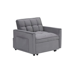 Sofa bed chair 3 in 1 convertible, recliner, single recliner, suitable for small Spaces with adjustable back black  dark grey