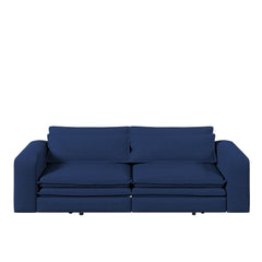 93' King Size Sleeper Sofa Bed, Pull Out Sofa Bed, 3 in 1 Convertible Sleeper Sofa, Chaise Lounge,3 Seat Teddy Couch with 2 Lumbar Pillows for Living Room, Apartment, Office, Studies,Blue