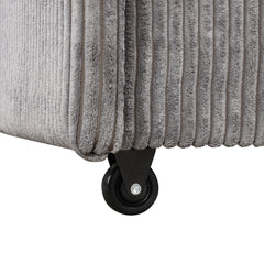 U_STYLE Upholstery Sleeper Sectional Sofa with Storage Bags and 2 cup holders  on Arms