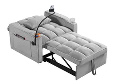 Convertible Sleeper Chair Sofa Bed Adjustable Pull Out Sleeper Chair Bed Multi-Pockets Folding Sofa Bed for Living Room Bedroom Small Space,3-in-1 Sofa Bed