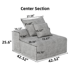 Modern Oversized Modular Sectional Sofa with Ottoman, Seat, Chaise lounge and Armrest, Sparkling Chenille Fabric Soft Cushion Sofa with 4 Pillows,4 PCS DIY Combination Tufted Sofa,No Assembly Required