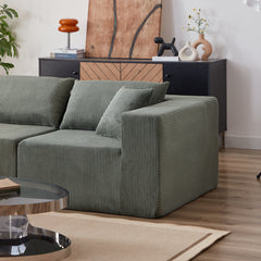 104-Inch Corduroy  Modular L Shaped Sectional Sofa,Luxury Floor Couch Set,Upholstered Indoor Furniture,Foam-Filled Compressed Sofa for Living Room,Bedroom,4 PC Free Combination