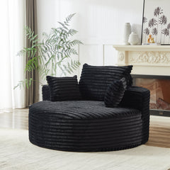 55''L Corduroy Sponge single sofa,No Assembly Required,Fluffy Modern Sleeper Chair for Living room, Bedroom, Lounge and Projection Room(Not a swivel chair.)