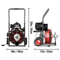 [100FT X 3/8"] Electric Sewer Drain Cleaner Snake Clog Machine W/ Cutter (SAK53785)