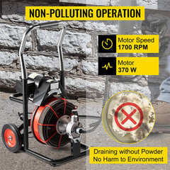 [100FT X 3/8"] Electric Sewer Drain Cleaner Snake Clog Machine W/ Cutter (SAK53785)