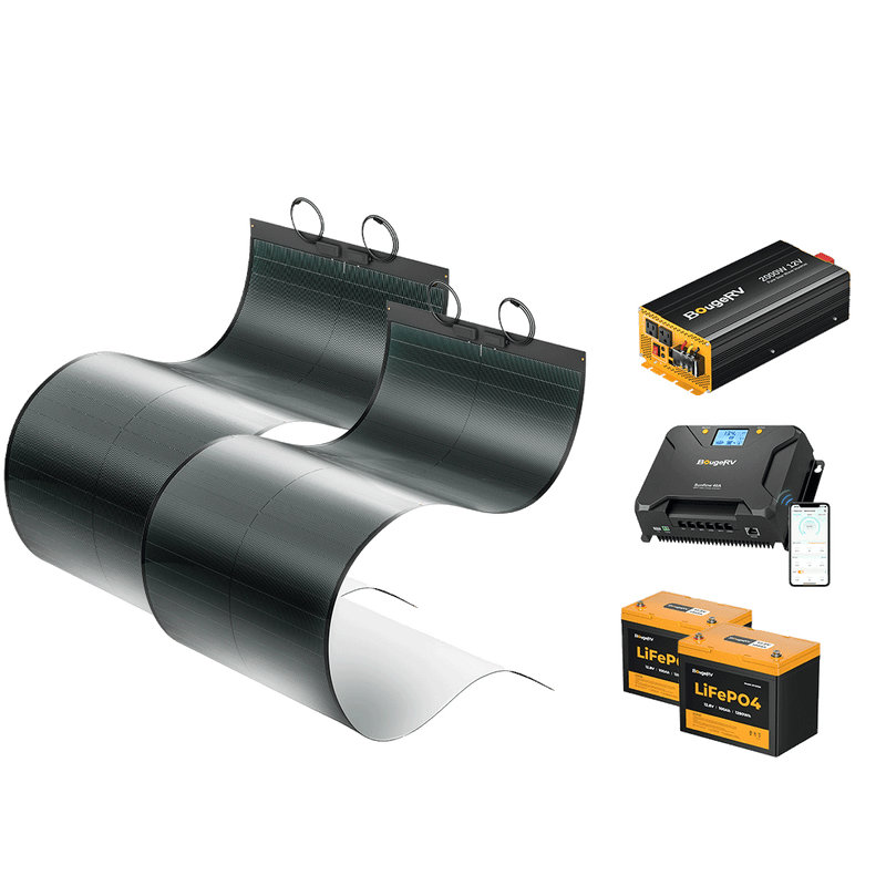 BougeRV 12V 400 Watt CIGS Flexible Solar System Kit (Pre-Punched Holes Version) TT-ISE154-2