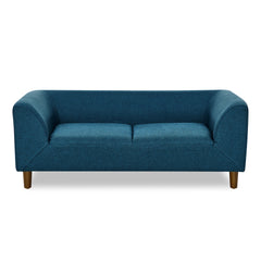 Modern Rectangular Pet Sofa with Backrest and Armrests for Small and Medium Dogs, Soft Cushion - Blue Linen