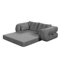 Human Dog Bed, Lazy Sofa Couch, 78.7 ' Multi-Functional Foldable Sofa Bed, 3-in-1 Teddy Fabric Foam-Filled Sleeper Sofa Bed for Living Room,Guest Bed,Playroom,Grey