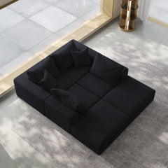 Oversized sponge cloud sofa,Modern Upholstered Sectional Sofa Couch Set,Modular 162' L Shaped Sectional Living Room Sofa Set With 6 Pillows,Free Combination Sofa Couch for Living Room,Bedroom