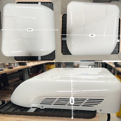 Full Battery 24V Roof Mounted Air Conditioner runs off solar or battery for tractor trailer & RV's