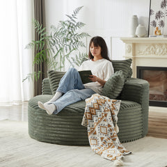 55''L Corduroy Sponge single sofa,No Assembly Required,Fluffy Modern Sleeper Chair for Living room, Bedroom, Lounge and Projection Room(Not a swivel chair.)