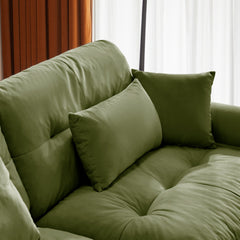 Olive Green U Shape Modular Sectional Sofa Couch with Movable Ottomans, Velvet Upholstery, 3 Seat Corner Sofa
