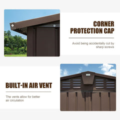 [11X12FT] Outdoor Backyard Storage Metal Shed With Galvanized Steel Frame, Windows, And Lockable Doors (SAK60167)