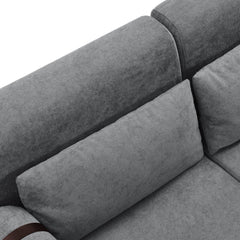 Modern Loveseat Sofa 59' Sofa Couch 2-Seater with USB Ports, Unique Cylindrical Armrests, Grey Chenille