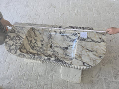 Calacatta Viola Marble Wall-mount Bathroom Vanity carved from Solid Block (W)20" (L)52" (H)6"