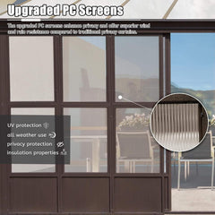 [12x16FT] Extra Large All-Season Outdoor Wall-Mounted Sunroom Solarium With Detachable Polycarbonate Windows And Lockable Sliding Doors (SAK97835)