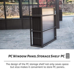 [12x16FT] Extra Large All-Season Outdoor Wall-Mounted Sunroom Solarium With Detachable Polycarbonate Windows And Lockable Sliding Doors (SAK97835)