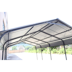 [12X20FT] Heavy Duty Metal Carport With Galvanized Steel Roof For Car, Boats And Trucks, Gray (SAK95562)
