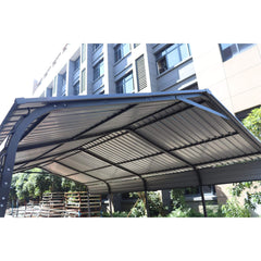 [12X20FT] Heavy Duty Metal Carport With Galvanized Steel Roof For Car, Boats And Trucks, Gray (SAK95562)