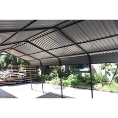 [12X20FT] Heavy Duty Metal Carport With Galvanized Steel Roof For Car, Boats And Trucks, Gray (SAK95562)