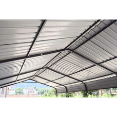 [12X20FT] Heavy Duty Metal Carport With Galvanized Steel Roof For Car, Boats And Trucks, Gray (SAK95562)