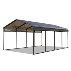 [12x25FT] Heavy Duty Extra Large Multi Vehicle Carport Kit With Galvanized Steel Roof (SAK37514)