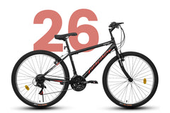 A26338 26 Inch Carbon Steel Frame Mountain Bike,21-Speed Dual V-Brake, Adult and Teens Bicycle for Mountain