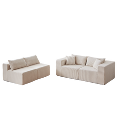 104-Inch Corduroy Modular L Shaped Sectional Sofa,Luxury Floor Couch Set,Upholstered Indoor Furniture,Foam-Filled Compressed Sofa for Living Room,Bedroom,4 PC Free Combination