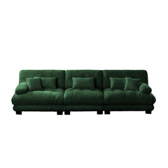 3-Seater Sectional Sofa Modular Deep Seat Sofa Couch , Chenille Sofa Soft Comfy Upholstered Furniture for Living Room, Apartment, Studio, Office,Chenille,Green