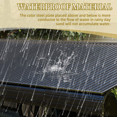 [13X26FT] Heavy-Duty Weather-Resistant Outdoor Carport With Protective Film (SAK82451)