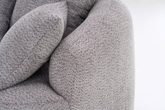 360° Swivel Chair Accent Barrel Chair Swivel Round Upholstered Sofa Chair with 3 Removable Pillows for Living Room, Bedroom, Office and Hotel, High-Resilience Sponge,Grey