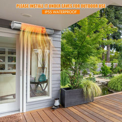 1500W Electric Indoor/Outdoor Waterproof Infrared Patio Heater W/ 2 Power Settings (91826957)