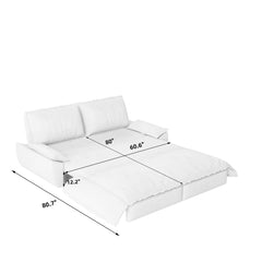 73.2' Queen Pull Out Sofa Bed,3-in-1 Convertible Sleeper Sofa,Multi-Functional Velvet Loveseat Bed,Grey(Old Sku:W1885S00051;New Sku:W1885S00229)