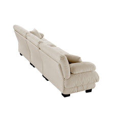 3-Seater Sectional Sofa Modular Deep Seat Sofa Couch , Chenille Sofa Soft Comfy Upholstered Furniture for Living Room, Apartment, Studio, Office,Chenille Light coffee