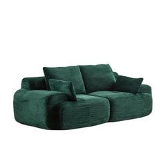 Modern Memory Foam Compressed Sofa,2 Seater Large Sectional Couches for Living Room,Pet-Friendly Cloud Modular Sectional Sofa,Corduroy Fabric,Extra Deep Loveseat,No Assembly required, Green