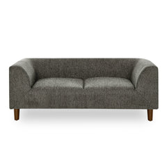 Modern Rectangular Pet Sofa with Backrest and Armrests, Soft Cushion, Dark Grey Linen, Rubber Wood Frame