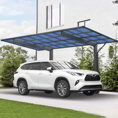[10x17FT] Extra Large Heavy Duty Outdoor Aluminum Single Side Carport With Galvanized Metal Roof (SAK31279)