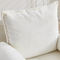 Golden Leg Adjustable Frame Sofa in Creamy White Chenille, 31.5L x 28.5W x 34.7H inches