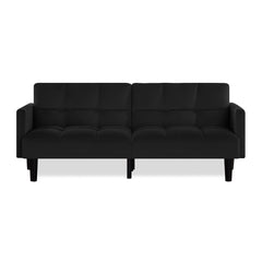 Velvet Futon Couch Convertible Folding Sofa Bed Tufted Couch for Apartment